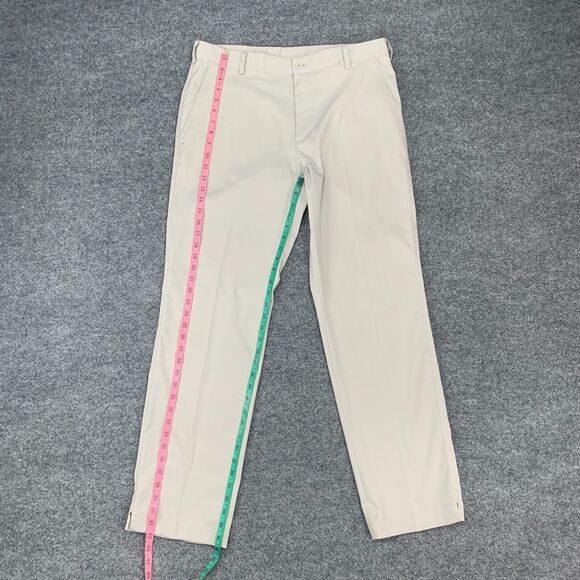 Nike Golf Pants Mens 34 Beige Dri Fit Tech Flat Front Quick Dry Performance - Picture 8 of 15